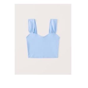 Abercrombie & Fitch Seamless Fabric Sweetheart Top, Light Blue, Size S
